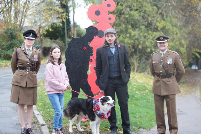 People out celebrating Remembrance Sunday in Woodford Halse (photo from Kevin Smith)