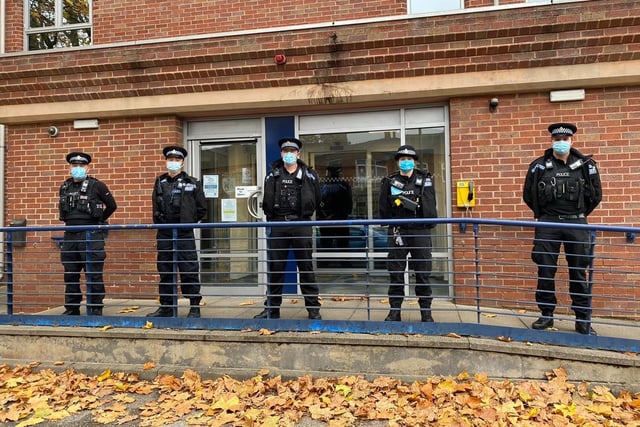 Team one Banbury from Thames Valley Police joined with all those observing the two minutes silence today on Remembrance Sunday November 14 (Photo from TVP Banbury Tweet)