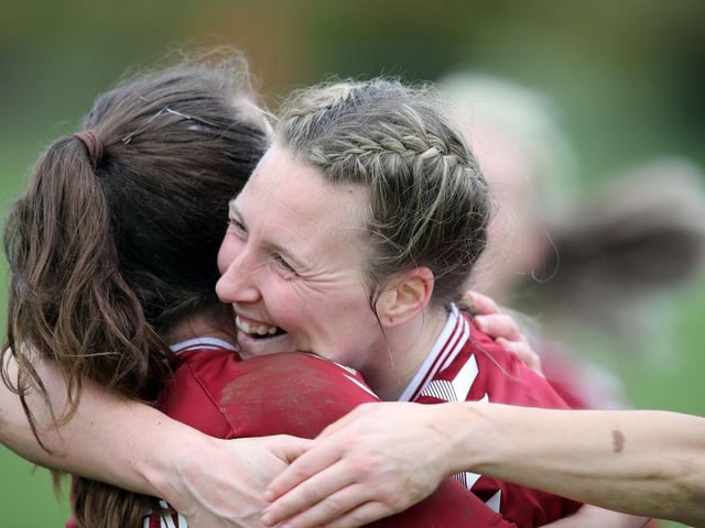 Rachael St John Mosse, scorer of the second goal, is all smiles.