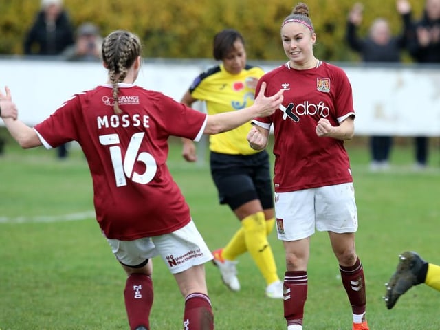 Leah Cudone celebrates after scoring the equaliser.