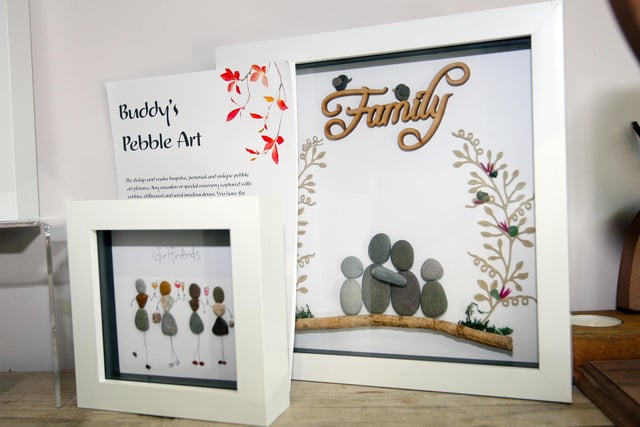 Buddy's Pebble Art on sale at the Help Point shop. Picture: Derek Martin Photography and Art, DM21110544a.