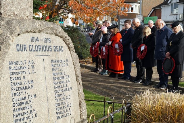 Remembrance service 2021 in Little Common. Photo by Derek Canty SUS-211115-084043001