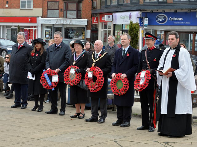 Wreath laying on the Square.