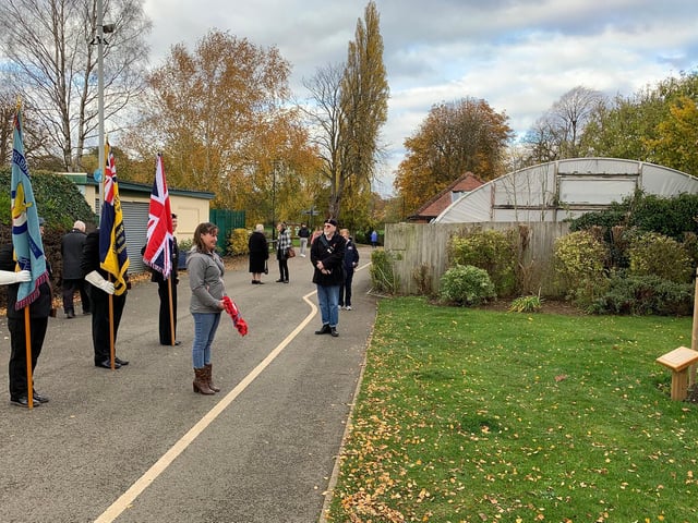 Wreath laying at Welland Park.