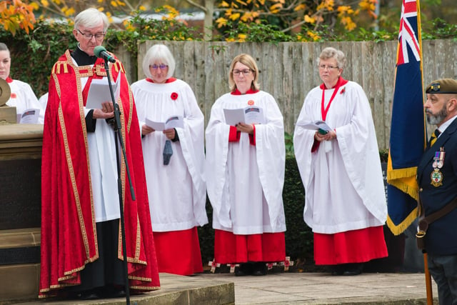 A service was held outside at the War Memorial in Burgess Hill