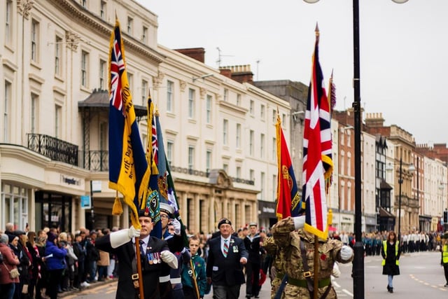 The Remembrance Sunday Parade in Leamington. Photo by Ollie Hindley.