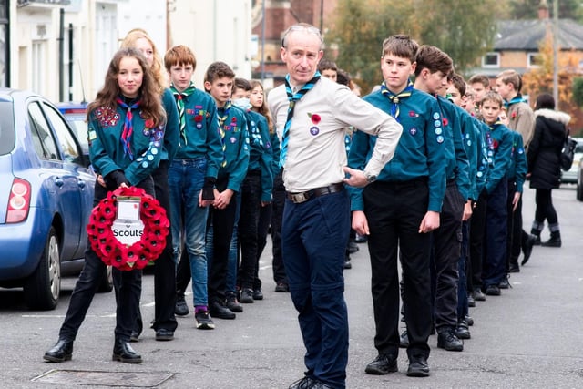 Scouts marched in the Remembrance Sunday parade in Leamintgton. Photo by David Hastings (dhphoto).