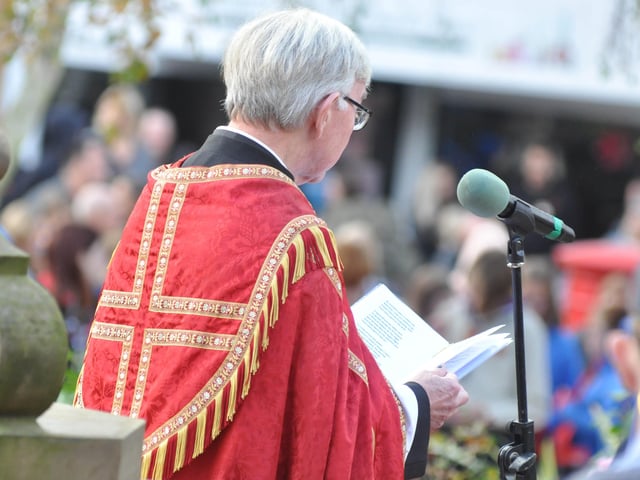 The Remembrance Service at Burgess Hill War Memorial on Sunday (November 14). Picture: Phil Dennett.