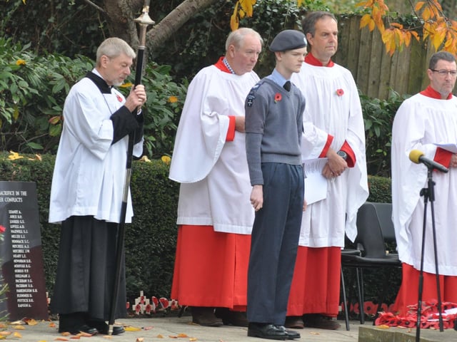 The Remembrance Service at Burgess Hill War Memorial on Sunday (November 14). Picture: Phil Dennett.