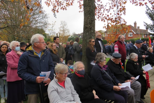 Crowds at the Remembrance Sunday Service in Haywards Heath. Picture: Haywards Heath Town Council.