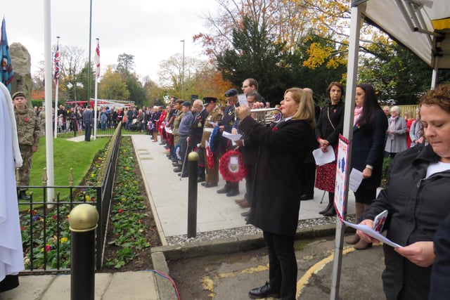 Crowds at the Remembrance Sunday Service in Haywards Heath. Picture: Haywards Heath Town Council.
