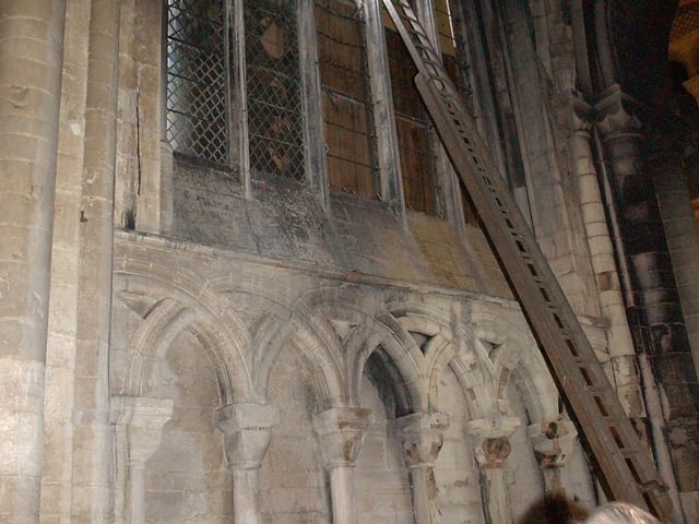 The fire caused major damage to the cathedral
