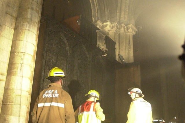 The fire caused major damage to the cathedral