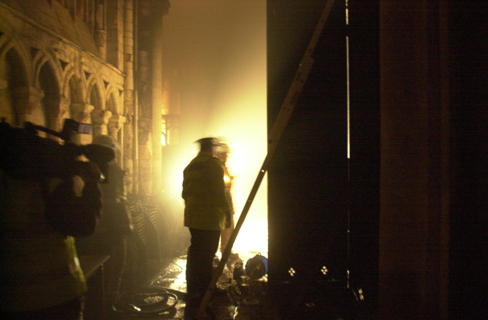 The fire caused major damage to the cathedral
