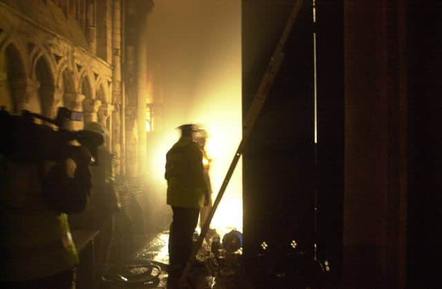The fire caused major damage to the cathedral