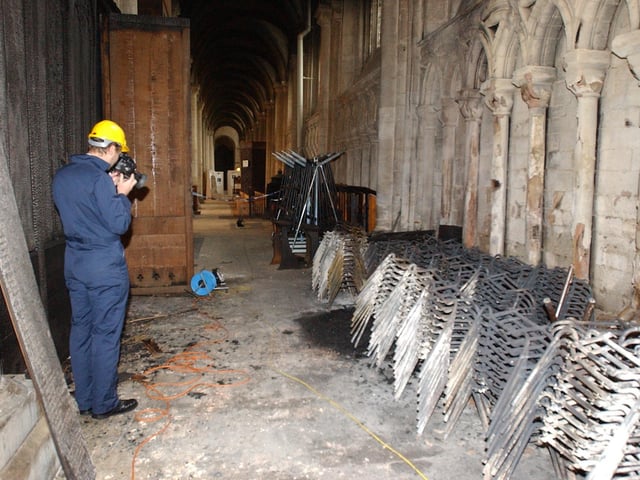 The fire caused major damage to the cathedral
