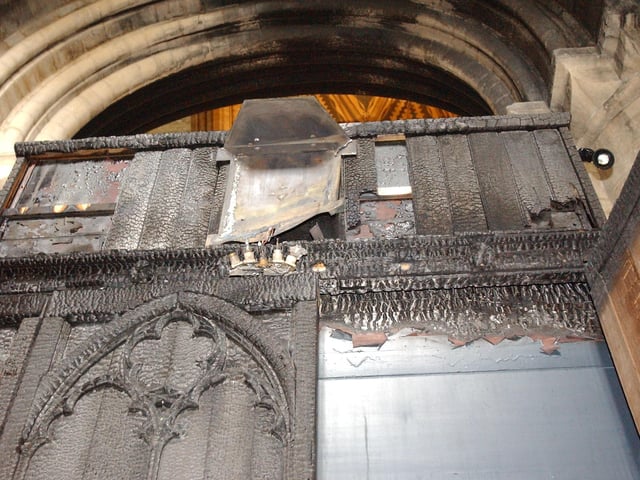 The fire caused major damage to the cathedral