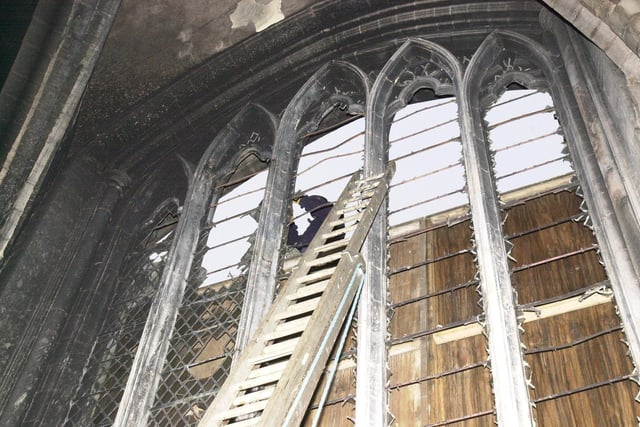 The fire caused major damage to the cathedral