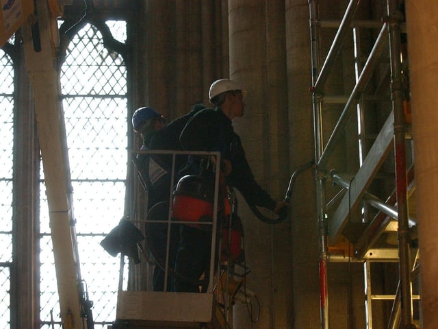 The fire caused major damage to the cathedral