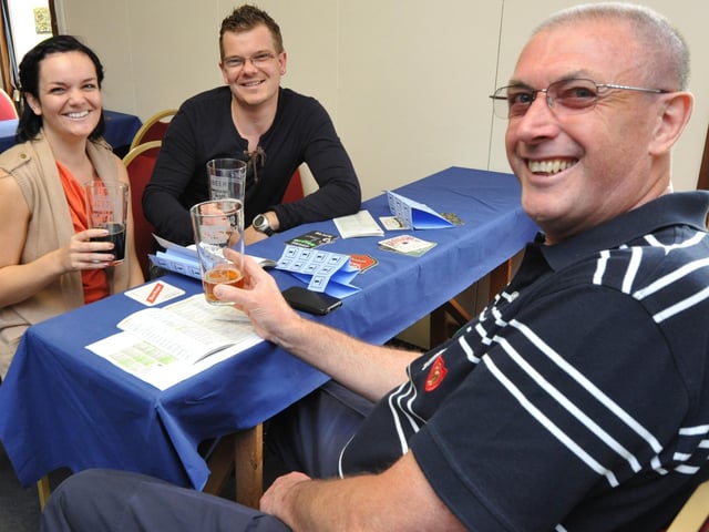 Eastbourne Beer Festival 2012 Winter Garden October 6th 2012 E41073N(L to R):Loranda and Brad Grey and Vic Cunningham ENGSUS00120120810150556