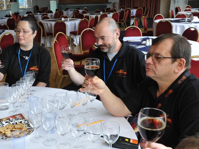 Eastbourne Beer Festival 2012 Winter Garden October 6th 2012 E41050N
Invited guests take part in a real ale tasting fun competition. ENGSUS00120120810144912