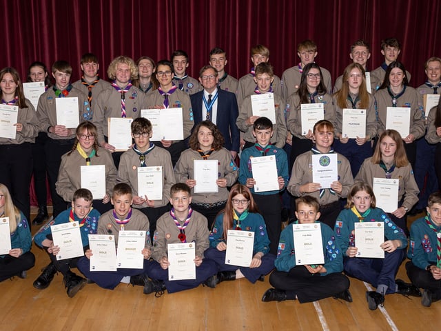 Eastbourne Scouts recently celebrated the achievements of 38 local Scouts who had attained some of the highest awards available to them. The Gold, Platinum and Diamond Chief Scout awards were presented by Miles Jenner, High Sheriff of East Sussex, who also presented awards to Scouts who had attained Bronze and Silver Duke of Edinburgh awards. The awards involve learning new skills, being creative, taking part in an expedition and a personal challenge. SUS-211117-115023001