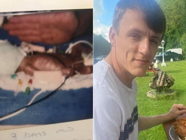 "My son, Ryan, was born at 26 weeks in 1994, weighing two pounds and five ounces and clinging to life. He went down to 940 grams at his smallest. He is now a handsome, kind 26-year-old. Thanks to Kettering SCBU." - Deb Coles