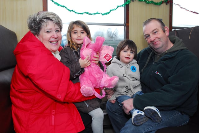 Santa Special at Nene Valley Railway. 
The Parks family on board - Andy and Denise with grand children Lewis (3) and Millie (6)