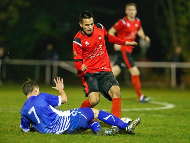 Action from Eastbourne Borough's 5-0 win at Roffey in the Sussex Senior Cup / Pictures: Lydia and Nick Redman