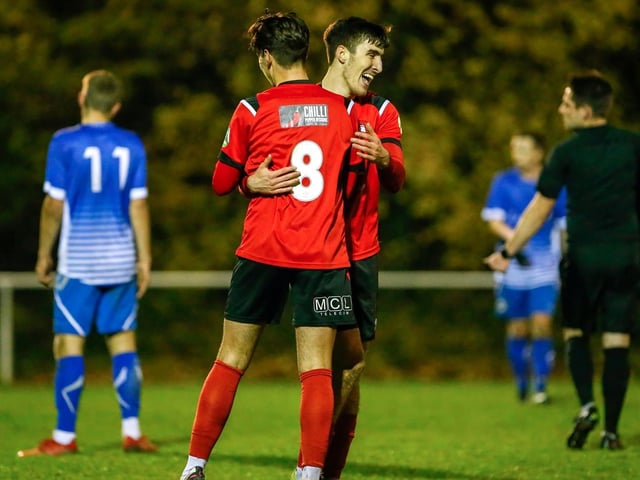 Action from Eastbourne Borough's 5-0 win at Roffey in the Sussex Senior Cup / Pictures: Lydia and Nick Redman