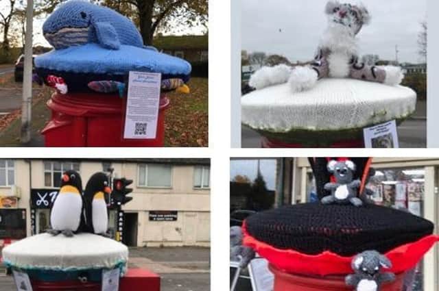 These postbox toppers have been created to raise awareness of animals affected by climate change