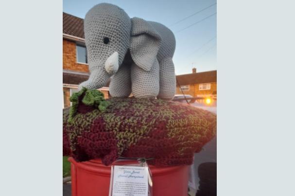 There's an elephant postbox topper