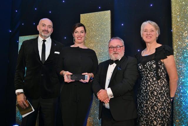 Peterborough Telegraph Business Excellence Awards 2021.  Best business and Community Response to the Covid 19 Crisis Bluebird Care with Wayne Fitzgerald and Ann Daniels EMN-211120-003937009