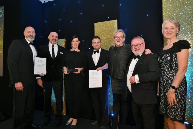 Peterborough Telegraph Business Excellence Awards 2021.  Best business and Community Response to the Covid 19 Crisis Bluebird Care with runners up Coloplast and Easy Clean,  Wayne Fitzgerald and Ann Daniels EMN-211120-003605009