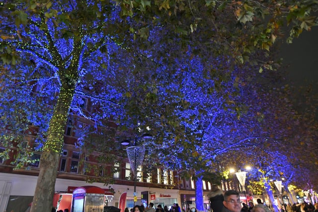 Christmas lights switch on in the City Centre. EMN-211120-004105009