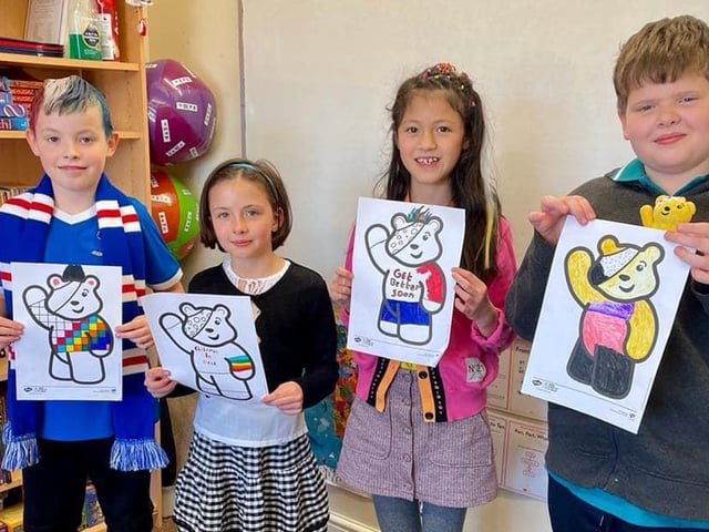 The Viking School in Skegness did Pudsey Bear colouring.