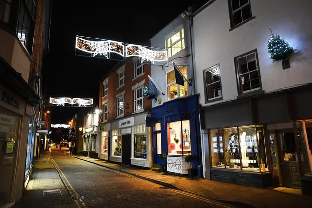Christmas lights on Church Street.