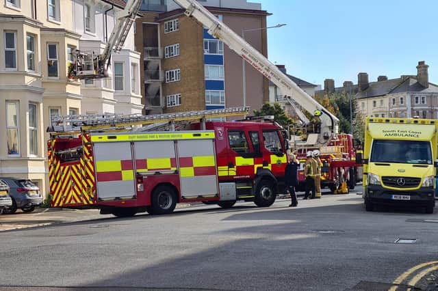 Emergency services respond to incident in Chiswick Place. Photo: Laurence Baker