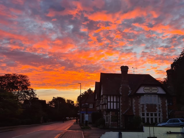 Sunrise at the Prince Albert pub, taken by John Garnell. SUS-211122-103738001