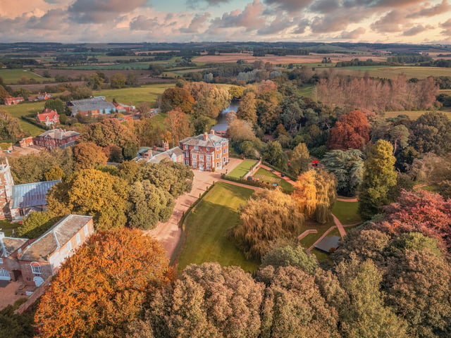 An aerial view of the site.