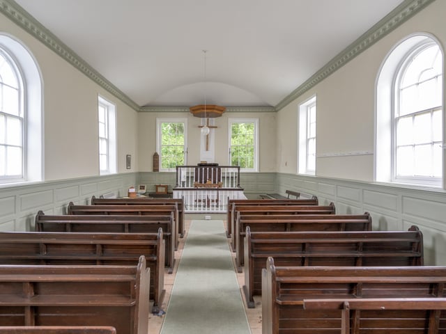 Inside the Grade I listed Wesleyan chapel.
