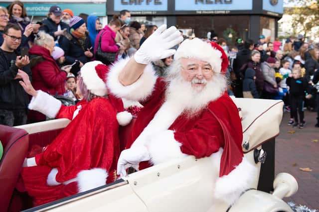 Santa at the big switch-on. Photos: Derek Pelling, The Bucks Herald