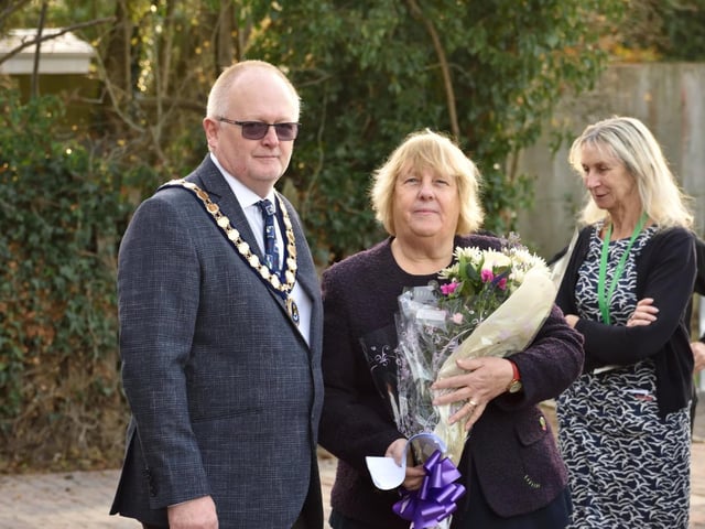Whitnash mayor Cllr Adrian Barton and Cllr Judy Falp paid tribute to former town councillors Tony Heath and Bernard Kirton respectively at the opening of the new Whitnash Civic Centre and Library.