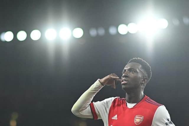 Eddie Nketiah of Arsenal is one of a number of strikers who could be available this January
