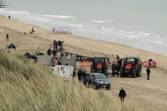 Netflix series The Crown filming at Camber Sands, near Rye. Picture: Amanda English.