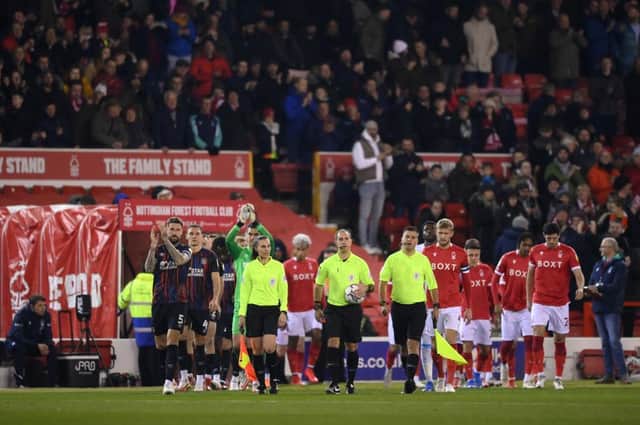 Luton take to the pitch against Nottingham Forest on Tuesday night
