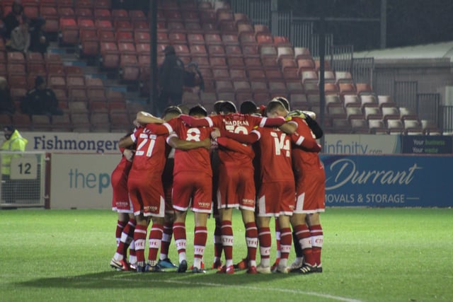 Reds before the game. Crawley Town v Newport County - picture by Cory Pickford SUS-211124-095515004