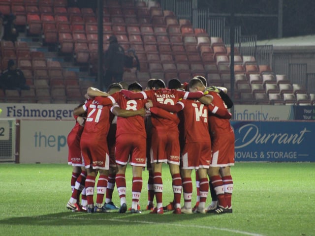 Reds before the game. Crawley Town v Newport County - picture by Cory Pickford SUS-211124-095515004