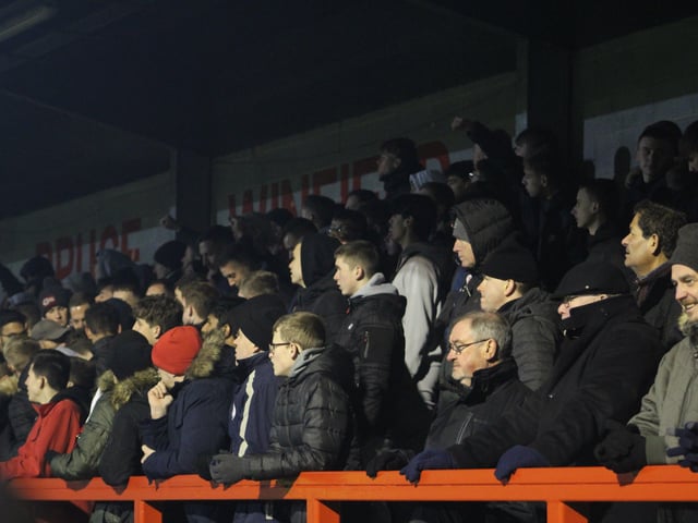 Reds fans. Crawley Town v Newport County - picture by Cory Pickford SUS-211124-095613004