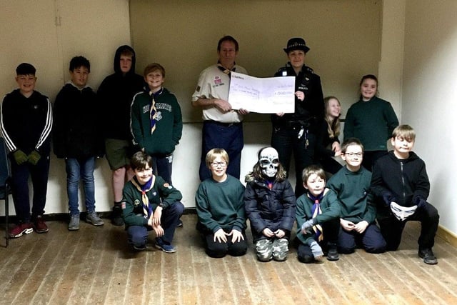 1st Old Town Scout group have been given a cheque for £500 by Eastbourne Police, from the Sussex Police Property Act Fund, which they plan to use to pay for the maintenance and repair of their large canvas tents. Group Scout Leader Mike Standen was delighted with the donation and said that as one of the few remaining groups to use the traditional tents he was pleased the group could now pay to have them properly cleaned, repaired and weather-proofed. SUS-211124-130011001